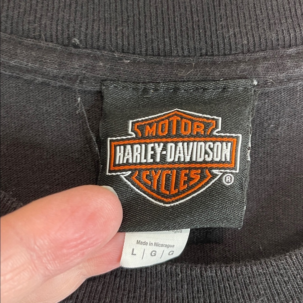 Harley Davidson Men’s Las Vegas Pinup Style Graphic T-Shirt Black Front Back L - Picture 8 of 11